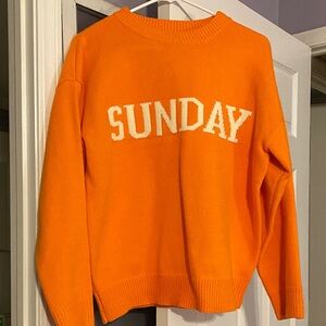 English Factory Orange 'Sunday' Crew Neck Sweater